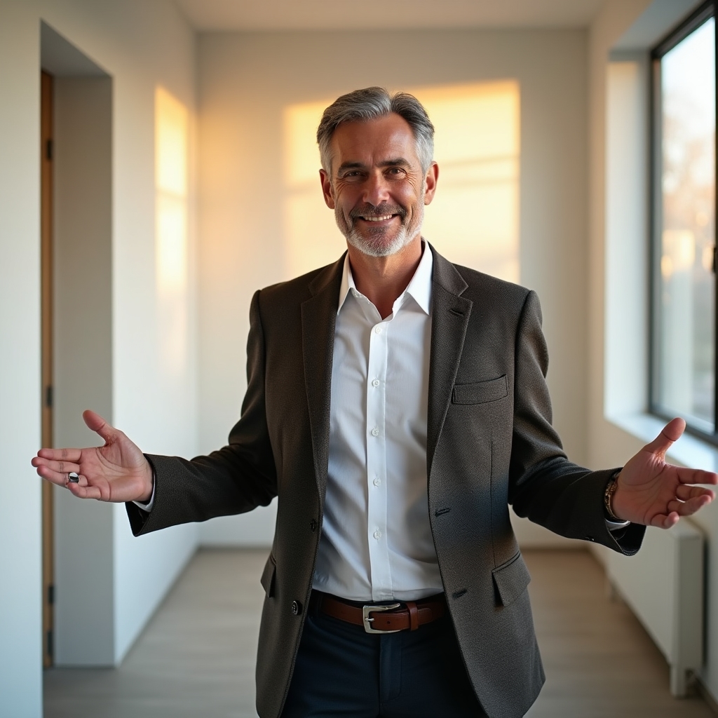 Asesor de negocios conversando con un emprendedor en una oficina luminosa